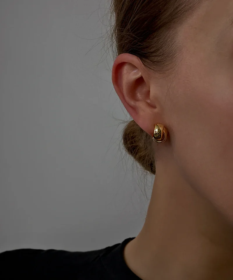 kolczyki pozłacane supełki plecione