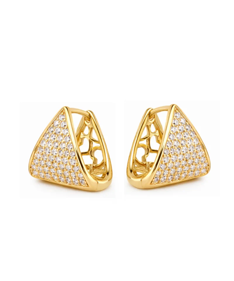 Kolczyki trójkąty srebro pozłacane