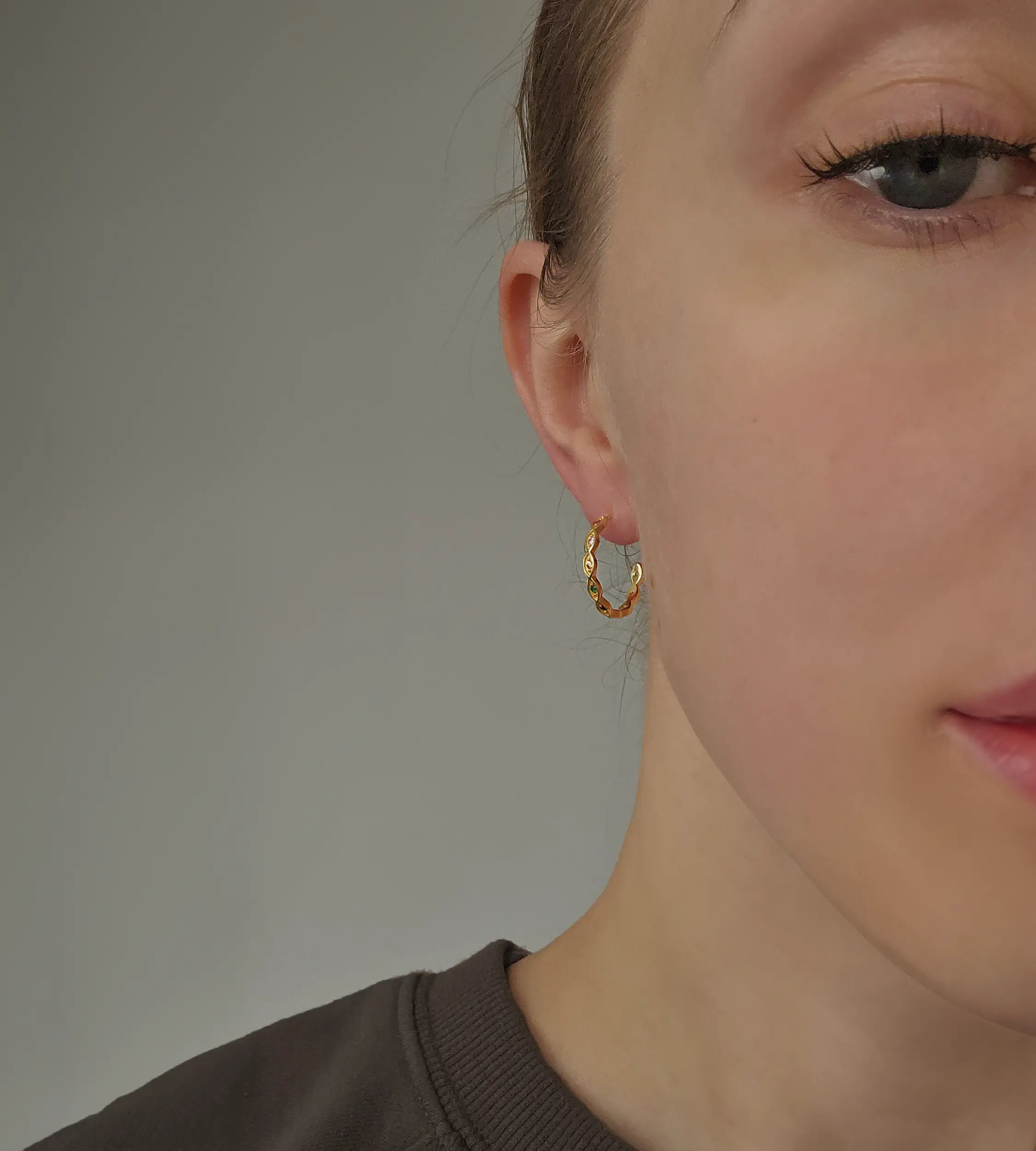 Kolczyki z cyrkoniami srebro pozłacane