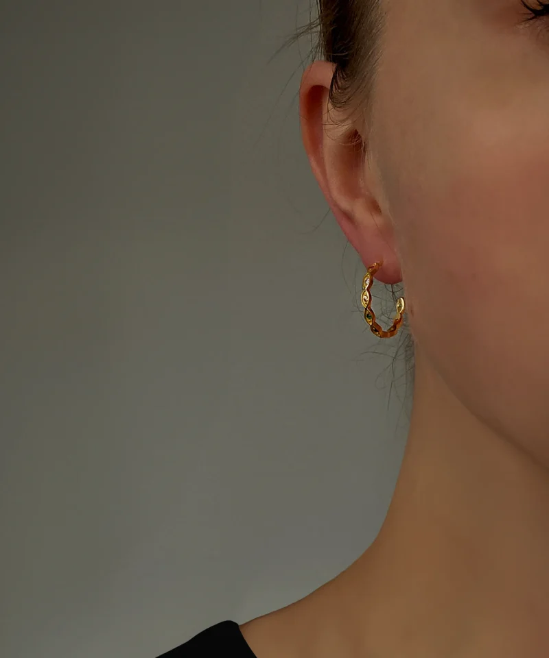 pozlacane kolczyki kolorowe cyrkonie