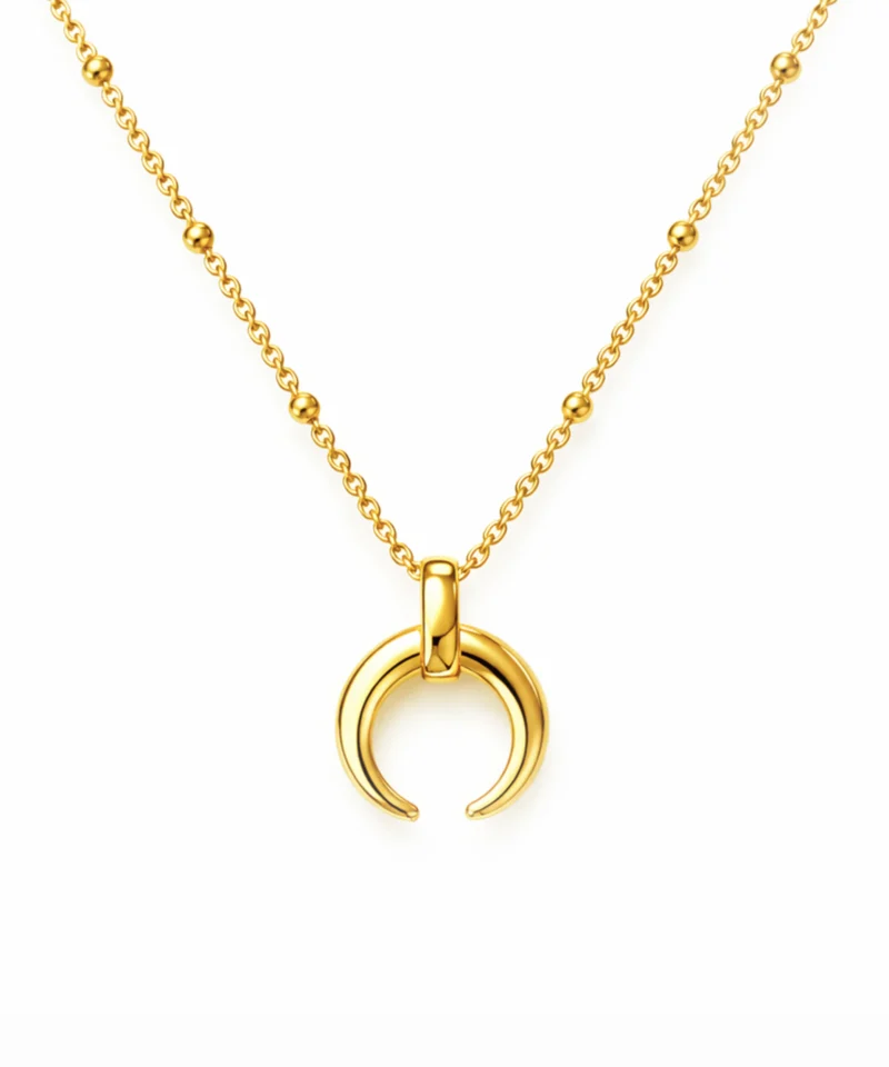 Naszyjnik księżyc srebrny pozłacany