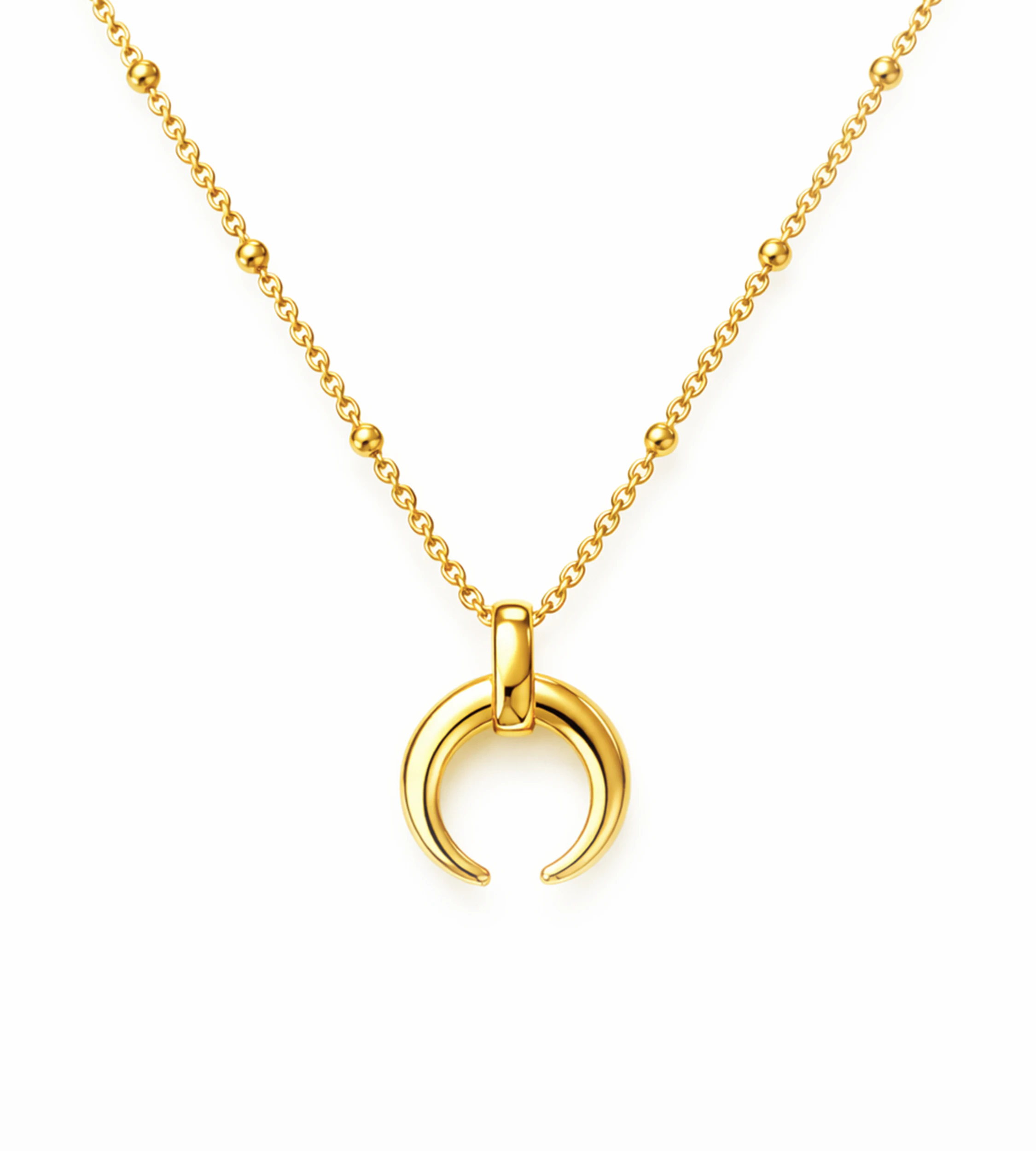 Naszyjnik księżyc srebrny pozłacany