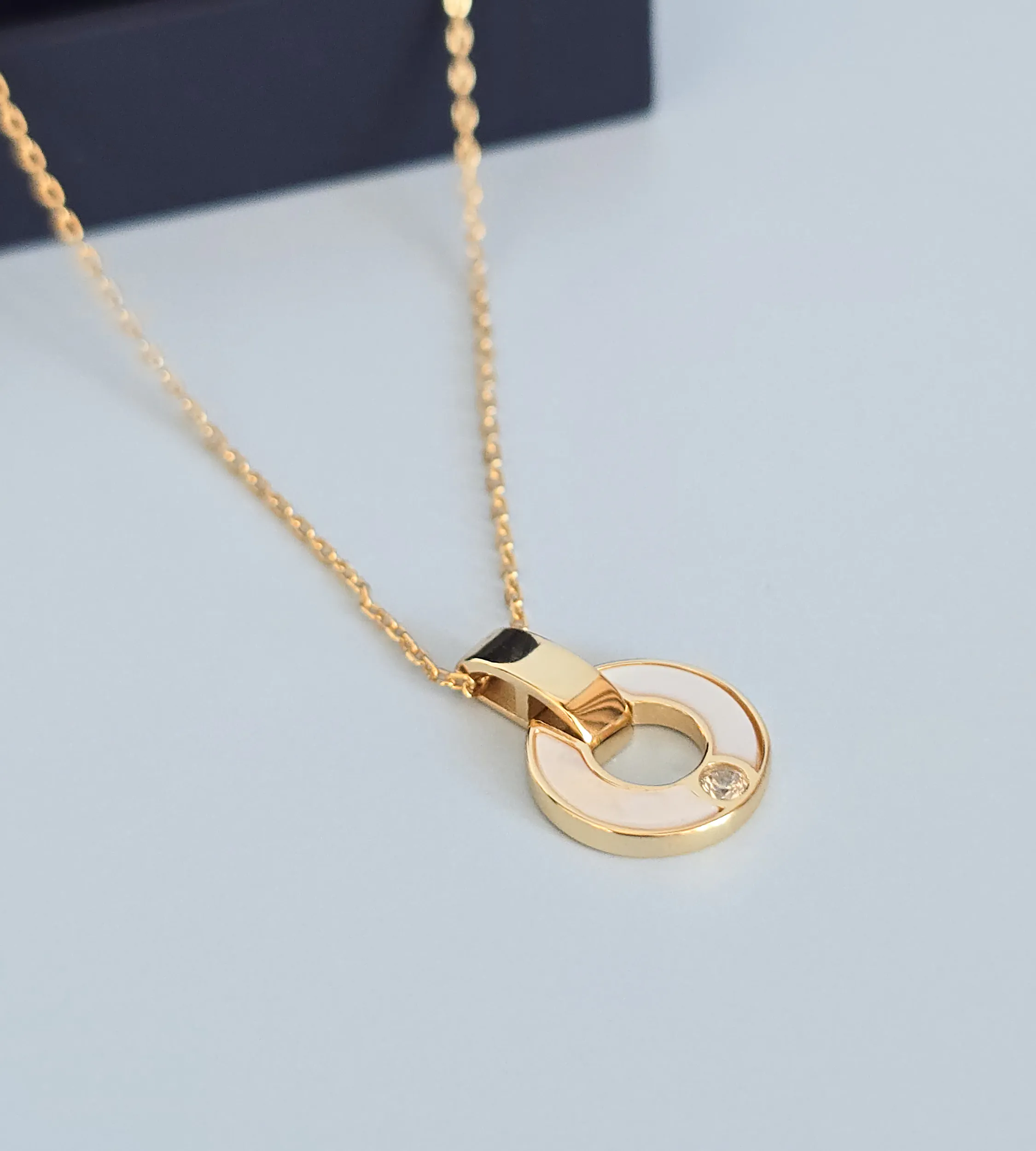 Naszyjnik masa perłowa srebro pozłacane