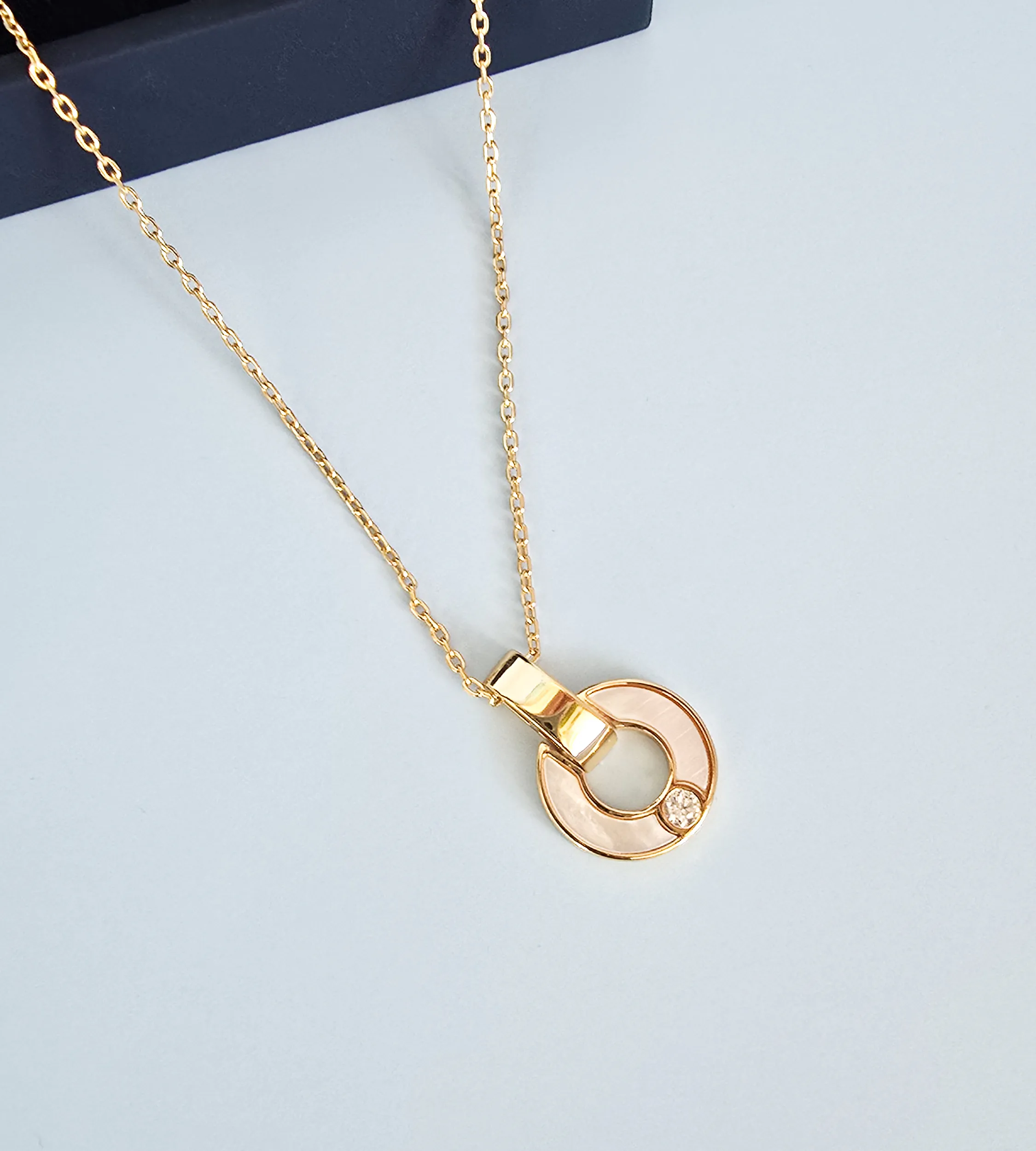 Naszyjnik masa perłowa srebro pozłacane