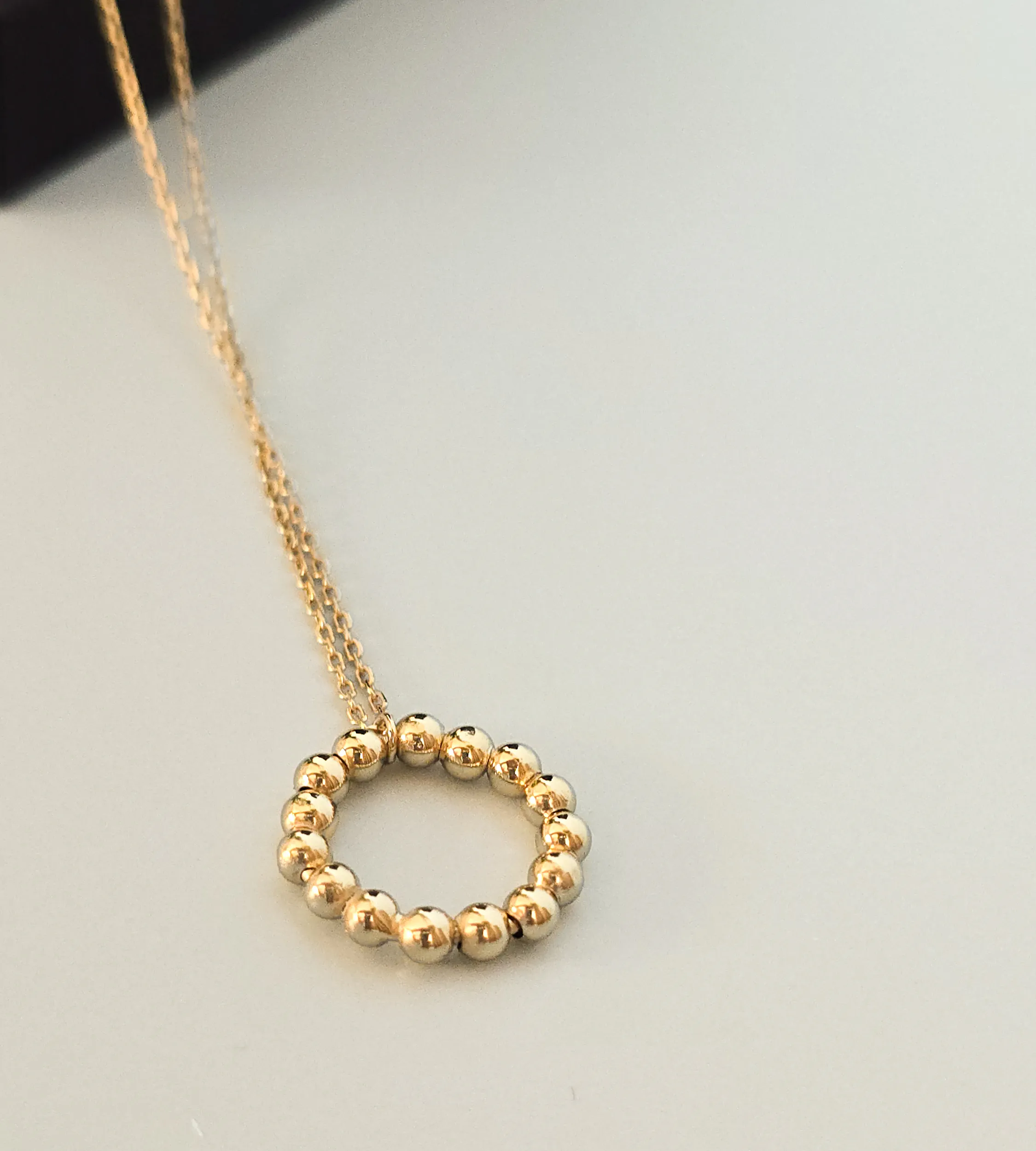 Naszyjnik kółko srebrny pozłacany