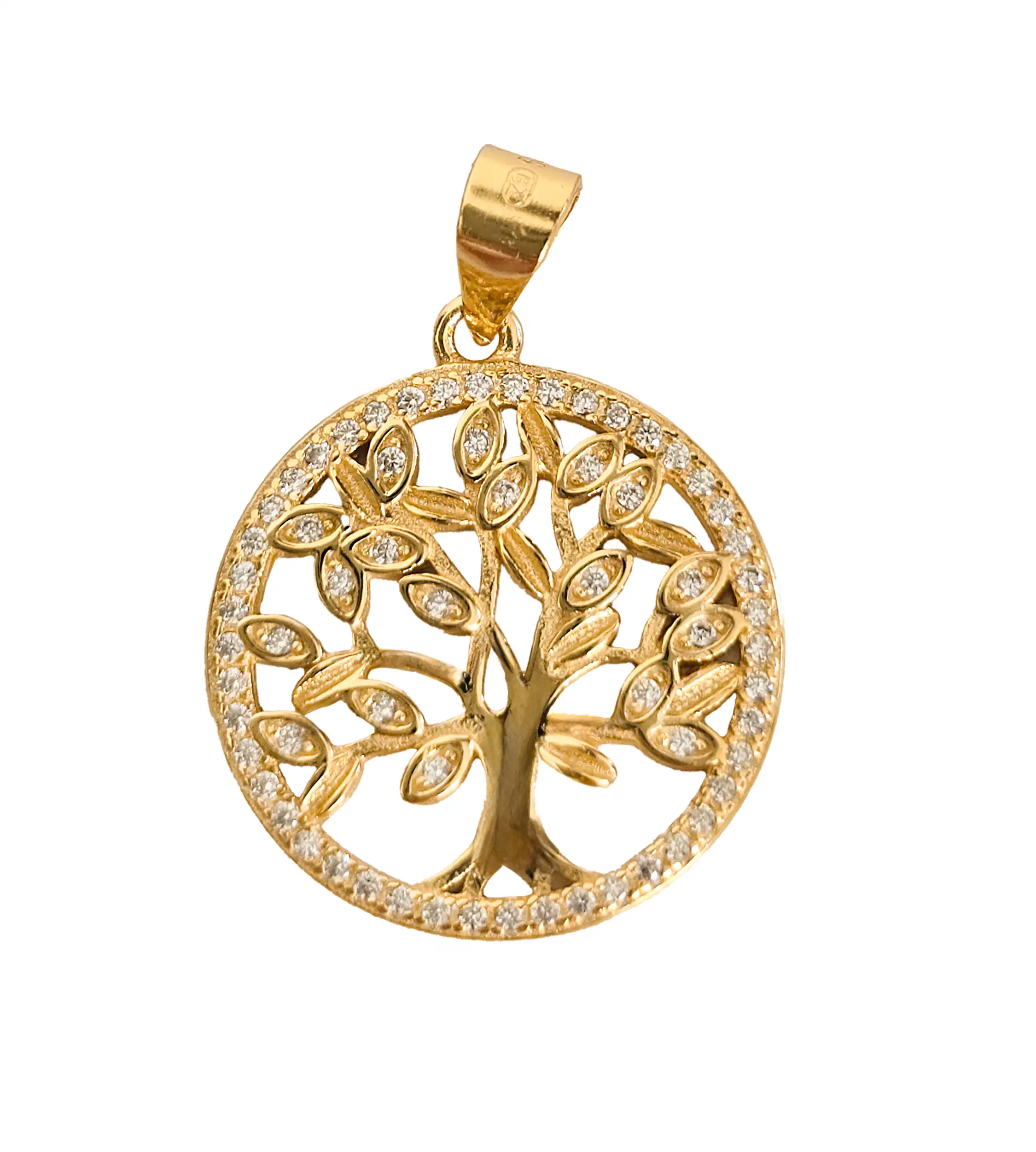 Zawieszka srebrna pozłacana - drzewo życia