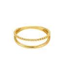 złoty pierścionek kuleczki - pierścionek podwójny