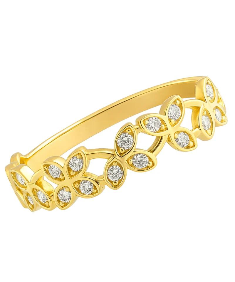 Złoty pierścionek 375 kwiatuszki