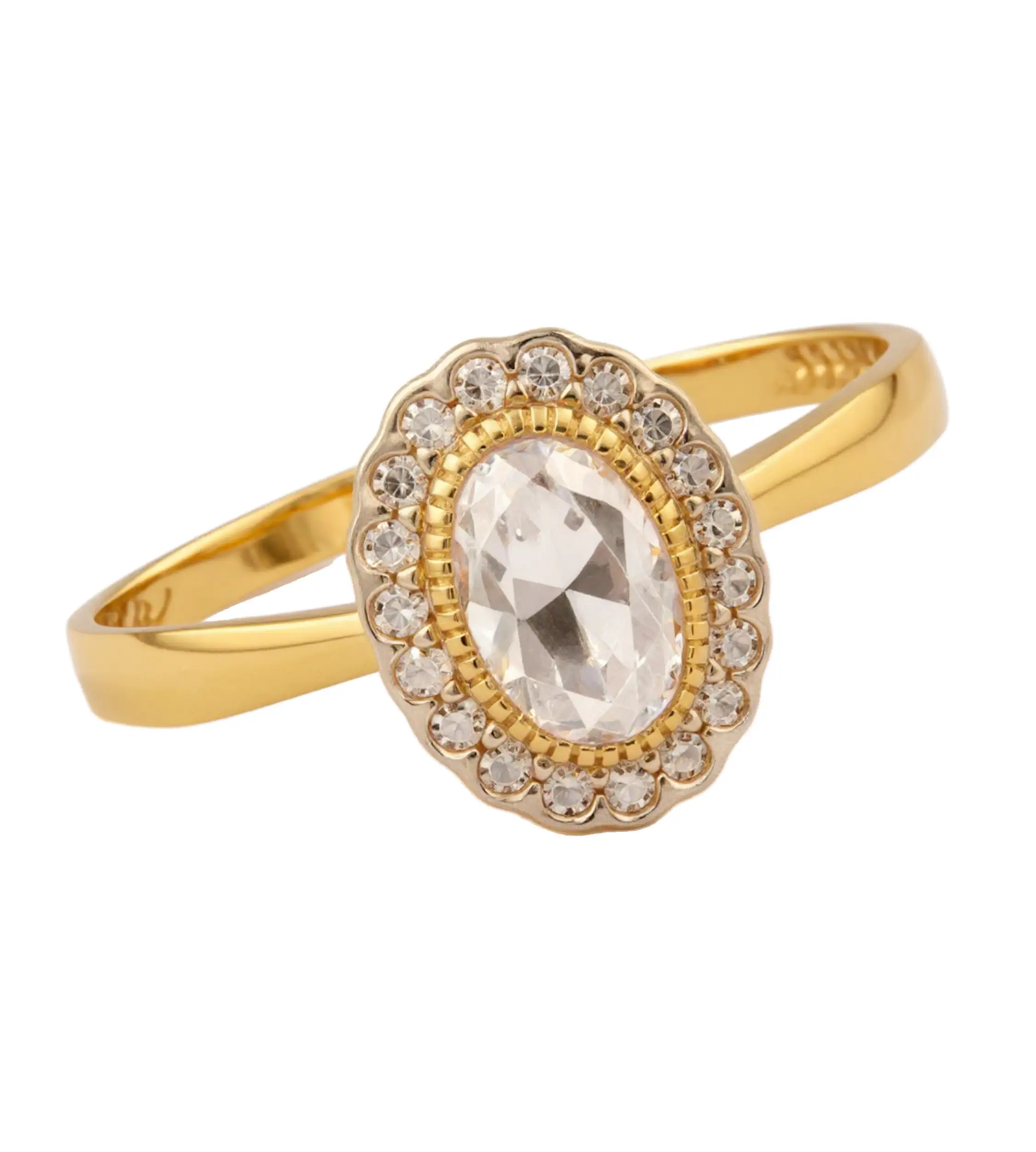 Złoty pierścionek 585 z markizą