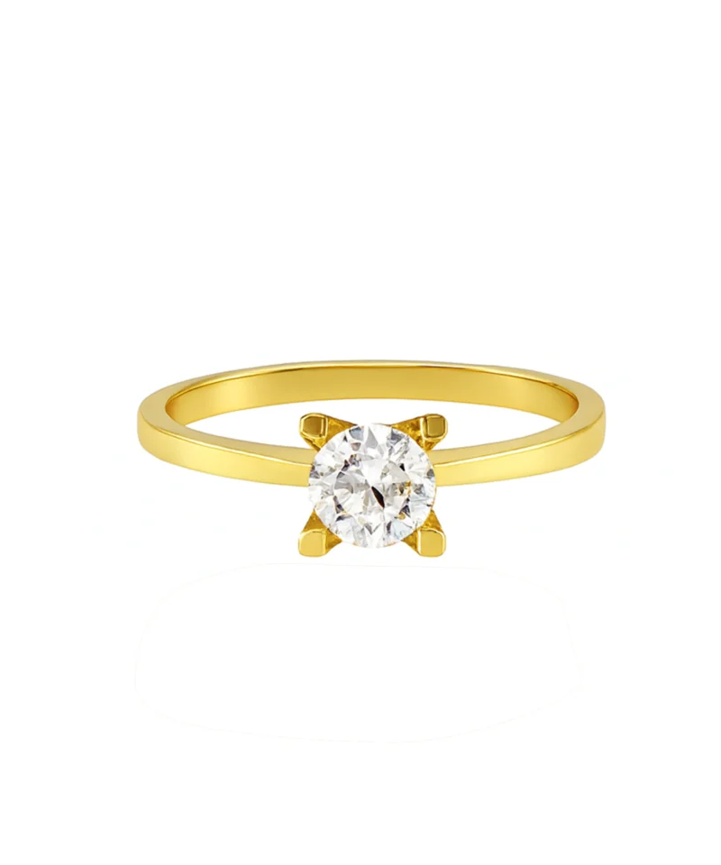 Złoty pierścionek z cyrkonią 585