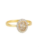 złoty pierścionek z dużą cyrkonią