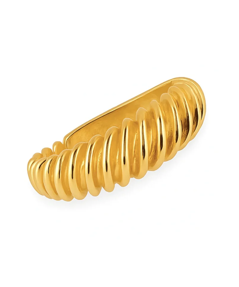 Szeroki złoty pierścionek obraczka bez kamieni