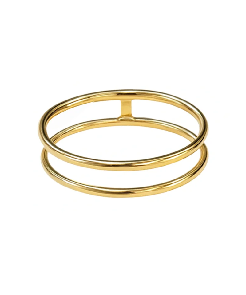 złoty pierścionek bez kamieni podwójny