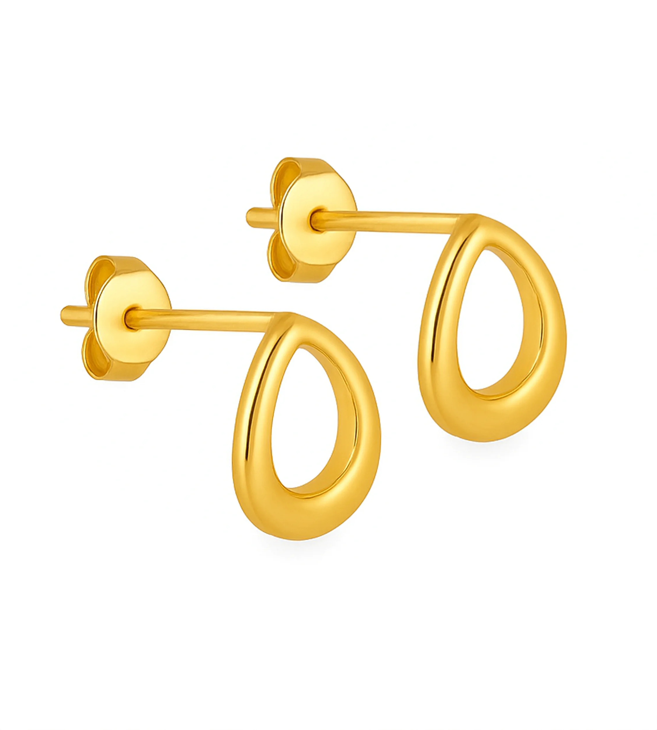 Kolczyki łezki złote - małe kolczyki złote w kształcie łezki na sztyft