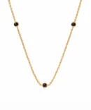 Złoty naszyjnik próby 585 z łańcuszkiem ankier, przeplatanym czarnymi cyrkoniami. Delikatny i elegancki dodatek, który perfekcyjnie uzupełni zarówno casualowe, jak i wieczorowe stylizacje.