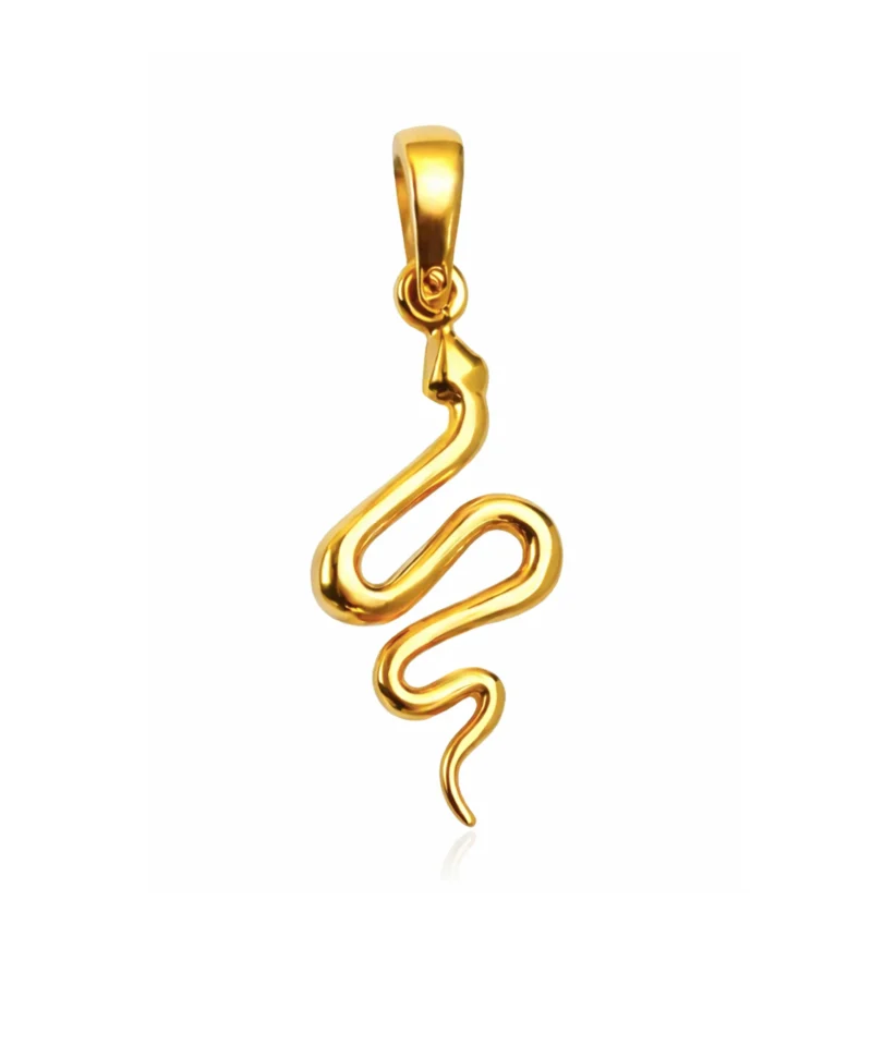 Złota zawieszka w kształcie węża lub żmiji