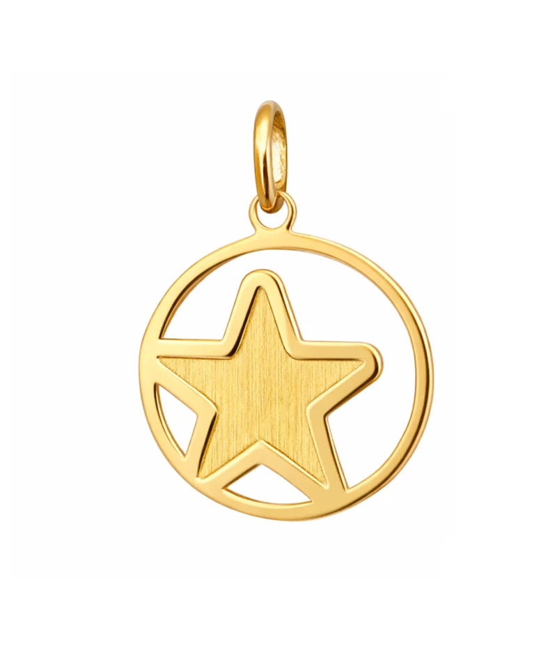 Złota gwiazdka zawieszka matowa