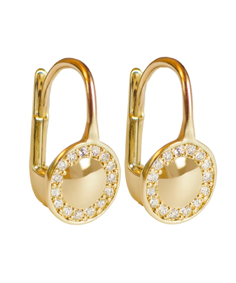 Złote kolczyki wiszace długie z cyrkoniami