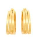 Złote kolczyki kółeczka potrójne - -kolczyki dmuchane złoto