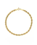 Złota bransoletka kordel 585 o szerokości 2 mm – packshot na białym tle