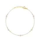 Złota bransoletka z pięcioma perłami naturalnymi 585 – packshot na białym tle