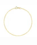 Delikatna złota bransoletka 585 z blaszkami w splocie kawa – packshot na białym tle