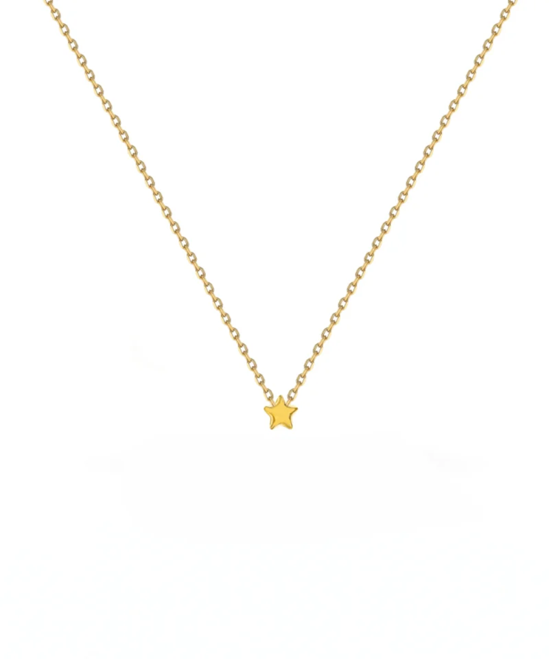 Złoty naszyjnik ankier 585 z gwiazdką 5 mm – packshot na białym tle